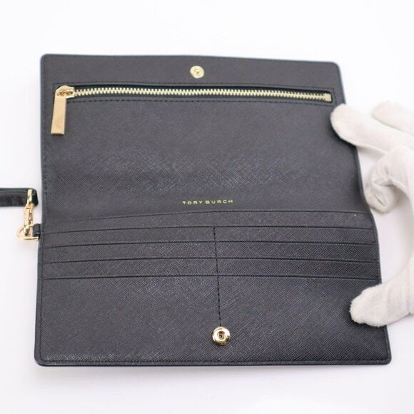 NWT Tory Burch Emerson Slim Wristlet Envelope Wallet in Black - Picture 8 of 9